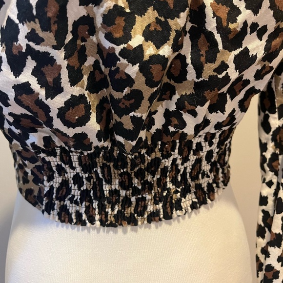 Free People animal print tie waist blouse size xs - Picture 3 of 7